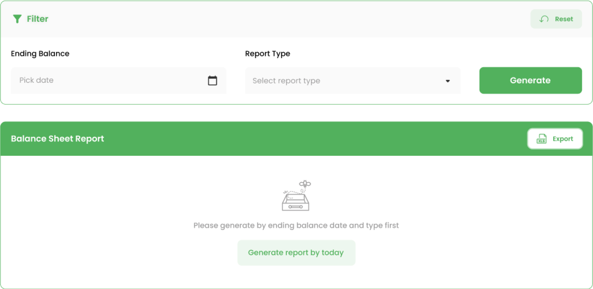 Input your date & report type