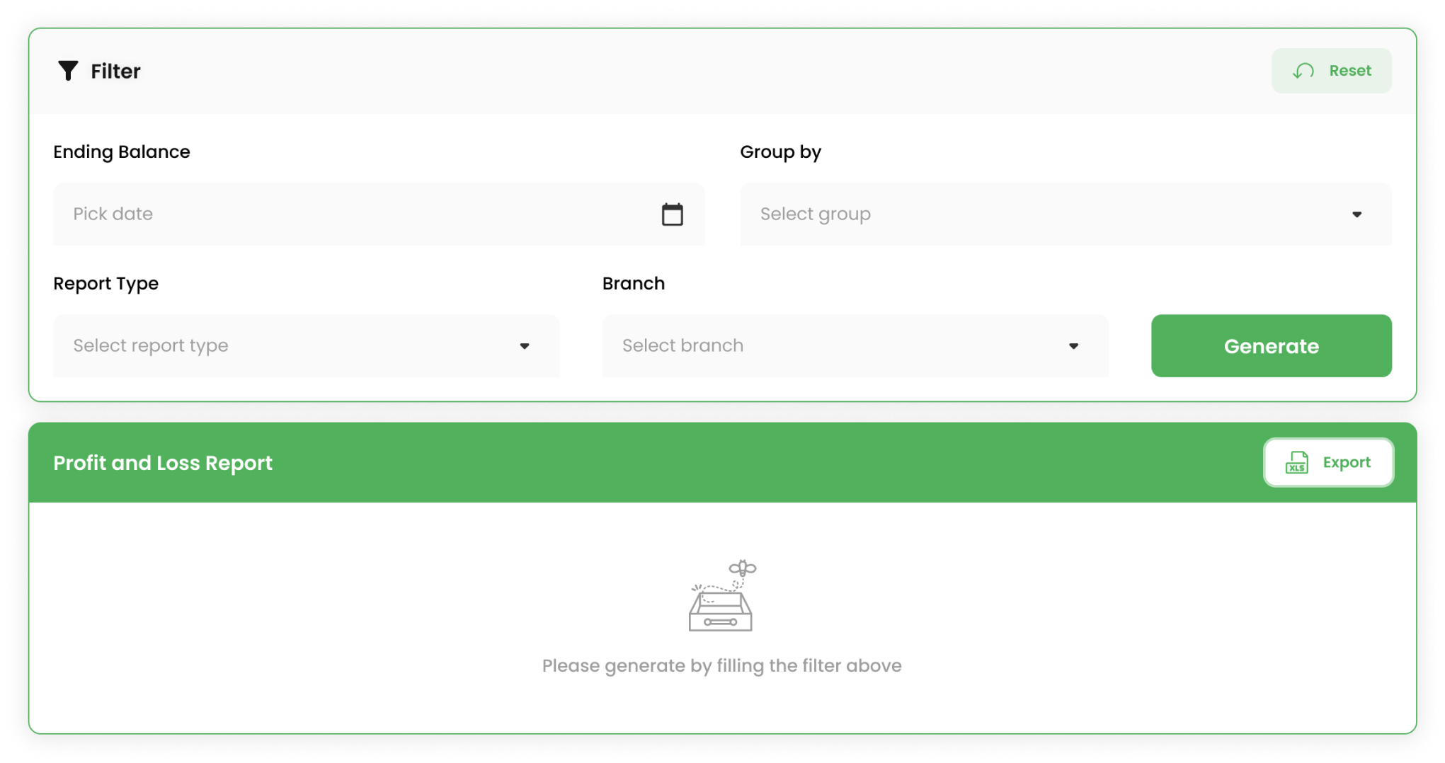 Input your date & report type